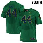 Notre Dame Fighting Irish Youth Devin Aupiu #44 Green Under Armour Authentic Stitched College NCAA Football Jersey TKY3599RV